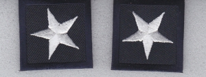 1 Star SILVER on NAVY BLUE Collar Patches
